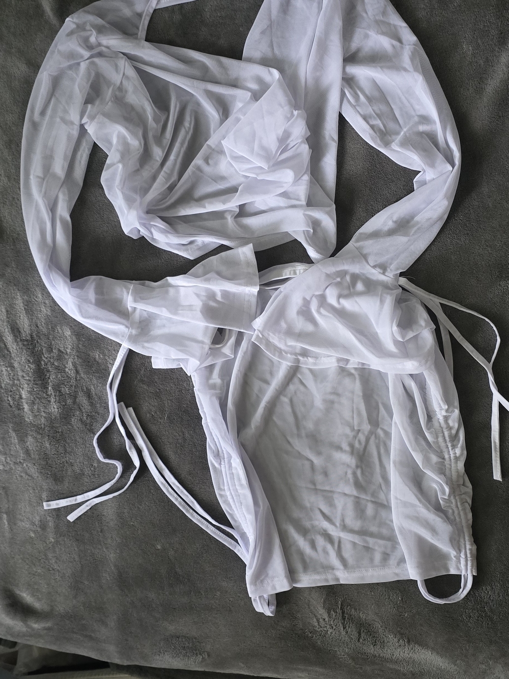 Women's White Sheer Wrap Cover-Up - Unbranded - Picture 5 of 6